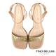 TINO BELLINI 巴西進口全真皮亮粉繫踝高跟涼鞋FSLT025(金色) product thumbnail 3
