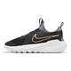 Nike 慢跑鞋 Flex Runner 2 GS 大童 女鞋 黑 金 緩衝 透氣 無鞋帶 健走 運動鞋 DJ6038-007 product thumbnail 2