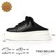Tino Bellini 時尚全真皮綁帶厚底增高穆勒鞋LB0V011(黑色) product thumbnail 2