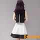 不規則無袖上衣+撞色半身裙兩件套 (黑色)-ROANN product thumbnail 2