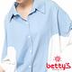 betty’s貝蒂思　圓弧拼接寬版丹寧襯衫(天藍) product thumbnail 5