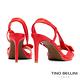 Tino Bellini巴西進口牛皮扭結撓帶高跟涼鞋_紅 product thumbnail 5