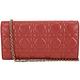 Dior DIORADDICT 頂級小羊皮籐格紋皮夾晚宴包(赭紅色) product thumbnail 6