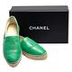 CHANEL 經典Espadrilles小香LOGO小羊皮厚底鉛筆鞋(綠_38號) product thumbnail 5