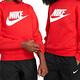 Nike K NSW CLUB FLC CREW LS HBR 童裝 大童 紅色 長袖 運動 加絨 上衣 FD2992-657 product thumbnail 2