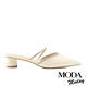 穆勒鞋 MODA MODAY 華麗鑽條羊皮尖頭低跟穆勒拖鞋－白 product thumbnail 3