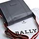 BALLY 經典品牌LOGO紅白條紋掀蓋斜背包(煙灰色) product thumbnail 7