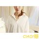 寬鬆蝙蝠袖修身長版襯衫 (白色)-CiAO妞 product thumbnail 3