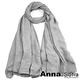 AnnaSofia 軟柔手感棉麻 超大寬版披肩圍巾(無彩系-02烟灰) product thumbnail 5