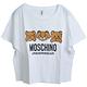 MOSCHINO 三隻TOY小熊字母LOGO圖騰100%棉質短版寬T恤(白/L) product thumbnail 2