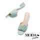 拖鞋 MODA Luxury 簡約質感大方斜釦羊皮低跟拖鞋－綠 product thumbnail 5
