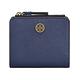 TORY BURCH Robinson金屬圓標LOGO牛皮6卡釦式零錢短夾(海軍藍) product thumbnail 2