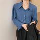 JILLI-KO 新款韓版設計感摺皺氣質顯瘦寬鬆襯衫- 藍色 product thumbnail 2