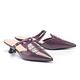 穆勒鞋 HELENE SPARK 時髦摩登羊皮尖頭繫帶貓跟穆勒拖鞋－紫 product thumbnail 2