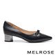 高跟鞋 MELROSE 簡約氣質晶鑽蝴蝶結羊皮尖頭造型粗高跟鞋－黑 product thumbnail 3