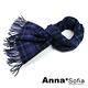 AnnaSofia 經典格紋 窄版羊毛圍巾(黑底藍線格) product thumbnail 5