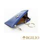 義大利BGilio-十字紋牛皮零錢鑰匙包-藍色 (1736.322A-09) product thumbnail 3