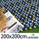 LIFECODE 菱格藍絨布防水野餐墊200x200cm product thumbnail 2