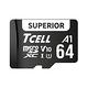 TCELL冠元 SUPERIOR microSDXC UHS-I(A1)U1 V10 100MB 64GB 記憶卡 (5入組) product thumbnail 2