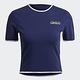 Adidas Cropped Tee HL6569 女 短版 上衣 T恤 運動 休閒 舒適 柔軟 棉質 愛迪達 深藍 product thumbnail 4