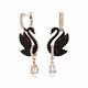 SWAROVSKI 施華洛世奇 Swarovski Swan 水滴形耳環 天鵝, 黑色, 鍍玫瑰金色調 product thumbnail 2
