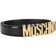 MOSCHINO 拋光金字母小牛皮腰帶(黑色) product thumbnail 3