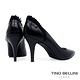 Tino Bellini 巴西進口唯美細褶裝飾牛皮尖頭9cm跟鞋-黑 product thumbnail 5