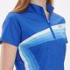【Lynx Golf】女款吸汗速乾條紋跳色繡花短袖立領POLO衫-寶藍色 product thumbnail 5
