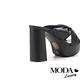 拖鞋 MODA MODAY 慵懶扭結羊皮防水台美型高跟拖鞋－黑 product thumbnail 4