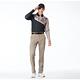 【Lynx Golf】男款日本進口布料素面造型麂皮夾標不對稱拉鍊後口袋平口窄管休閒長褲(二色) product thumbnail 7