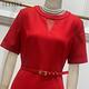 JESSICA - 氣質優雅收腰寬裙擺短袖洋裝235702（紅） product thumbnail 3
