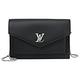 LV M63471 經典 MYLOCKME 質感小牛皮大LOGO翻蓋WOC肩/斜背鍊包(黑) product thumbnail 2