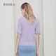 JESSICA RED- 紫色羊絨混紡泡泡袖圓領針織上衣 product thumbnail 4