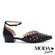 低跟鞋 MODA Luxury 搶眼鏤空視覺繫帶低跟鞋－黑 product thumbnail 3