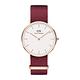 Daniel Wellington DW 手錶 Classic Roselyn 36mm玫瑰紅織紋錶-白錶盤-玫瑰金框 DW00100271 product thumbnail 2