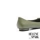平底鞋 HELENE_SPARK 簡約氣質純色方釦全真皮尖頭平底鞋－綠 product thumbnail 4