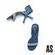 涼鞋 AS 時髦一字異材質拼接高跟涼鞋－藍 product thumbnail 5