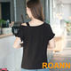 性感單邊斜露肩短袖T恤 (共四色)-ROANN product thumbnail 2