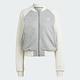 Adidas Fleece Jacket [IL3795] 女 外套 夾克 亞洲版 運動 休閒 復古 學院風 棉質 灰白 product thumbnail 4