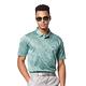 【Lynx Golf】男款歐洲進口純棉絲光面料花草圖樣典雅胸袋款短袖POLO衫-綠色 product thumbnail 3