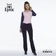 【Lynx Golf】女款腰頭羅紋設計貓咪繡花直筒休閒長褲-深紫色 product thumbnail 4