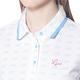 【Lynx Golf】女款吸排抗UV合身版花邊領設計滿版Lynx字樣印花短袖POLO衫/高爾夫球衫-白色 product thumbnail 6