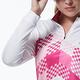 【Lynx Golf】女款吸濕排汗賽車方格旗速度感印花立領長袖POLO衫-白色 product thumbnail 5
