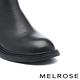 短靴 MELROSE 率性簡約牛皮拼接彈力布粗低跟短靴－黑 product thumbnail 6