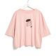 SOMETHING 貝雷帽女孩刺繡短袖T恤-女-淡桔色 product thumbnail 2
