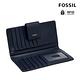 FOSSIL Logan 真皮扣式RFID防盜中長夾-經典藍 SL7830545 product thumbnail 3