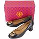 TORY BURCH Chelsea 黃銅標誌納帕牛皮粗跟鞋(黑色) product thumbnail 5