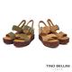 Tino Bellini 波西米亞牛麂皮木紋草編楔型涼鞋-棕 product thumbnail 6