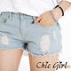 破損感不修邊牛仔短褲(共二色)-Chic Girl product thumbnail 5