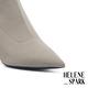 短靴 HELENE_SPARK 極簡時髦純色飛織尖頭高跟短靴－可可 product thumbnail 6